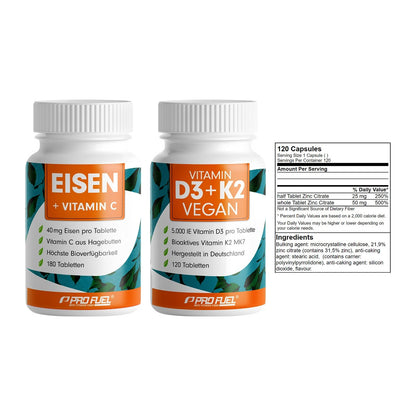 Immun-Set: ProFuel EISEN + ProFuel Vitamin + GN Zinc Citrate – alle enthaltenen Artikel