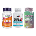 Immun-Set: Now Foods Vitamin + MST Omega 3 500 + INLEAD Zink – alle enthaltenen Artikel