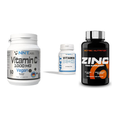 Immun-Set: NNT Vitamin C + NNT Vitamin D3+K2 + Scitec Zinc – alle enthaltenen Artikel