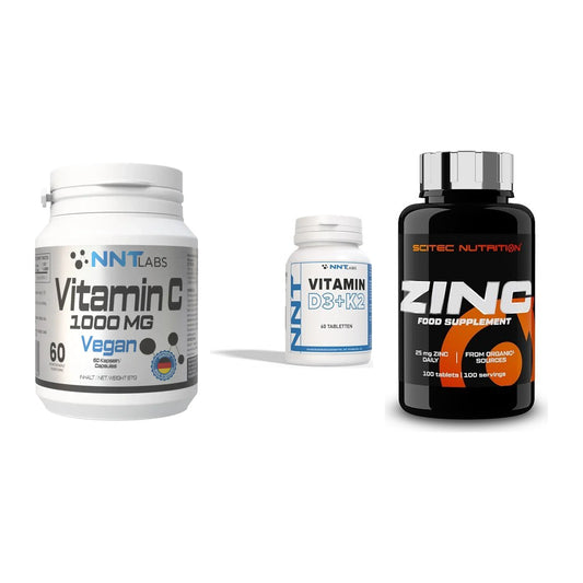 Immun-Set: NNT Vitamin C + NNT Vitamin D3+K2 + Scitec Zinc – alle enthaltenen Artikel