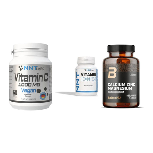 Immun-Set: NNT Vitamin C + NNT Vitamin D3+K2 + BioTech Calcium – alle enthaltenen Artikel