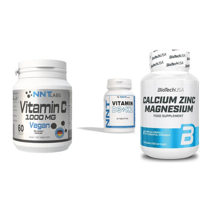 Immun-Set: NNT Vitamin C + NNT Vitamin D3+K2 + BioTech Calcium – alle enthaltenen Artikel