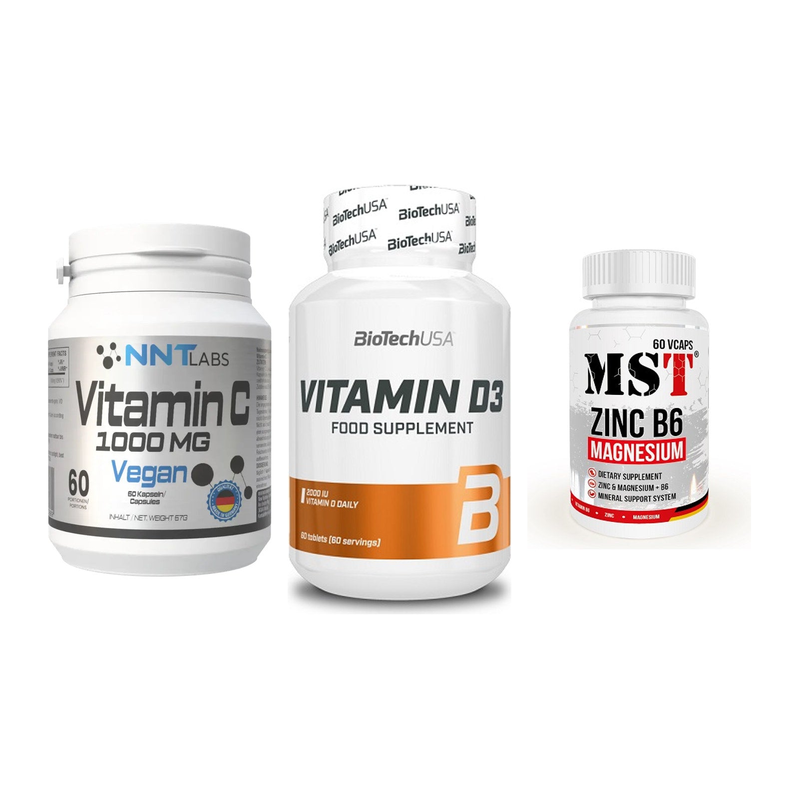 Immun-Set: NNT Vitamin C + BioTech Vitamin + MST Zinc – alle enthaltenen Artikel