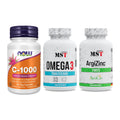 Immun-Set: Now Foods Vitamin + MST Omega 3 500 + MST ArgiZinc – alle enthaltenen Artikel