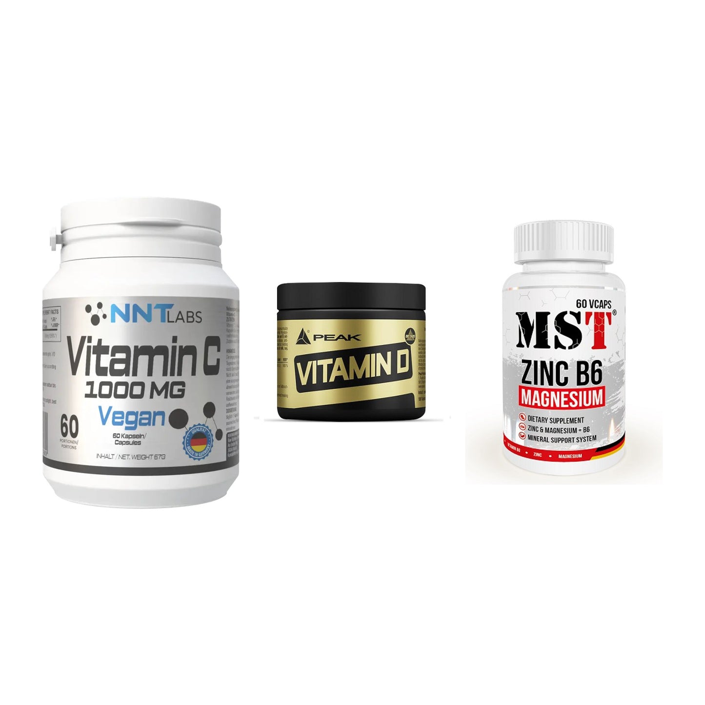 Immun-Set: NNT Vitamin C + Peak Vitamin D + MST Zinc – alle enthaltenen Artikel