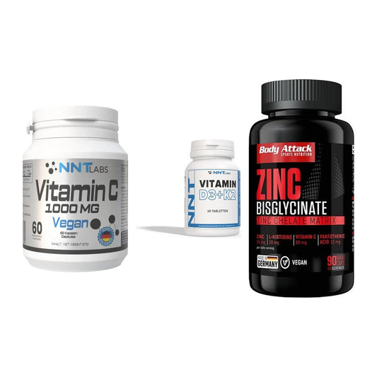Immun-Set: NNT Vitamin C + NNT Vitamin D3+K2 + Body Attack Zink – alle enthaltenen Artikel