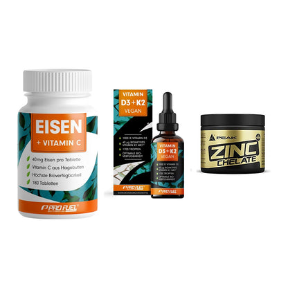 Immun-Set: ProFuel EISEN + ProFuel Vitamin + Peak Zink Chelat – alle enthaltenen Artikel
