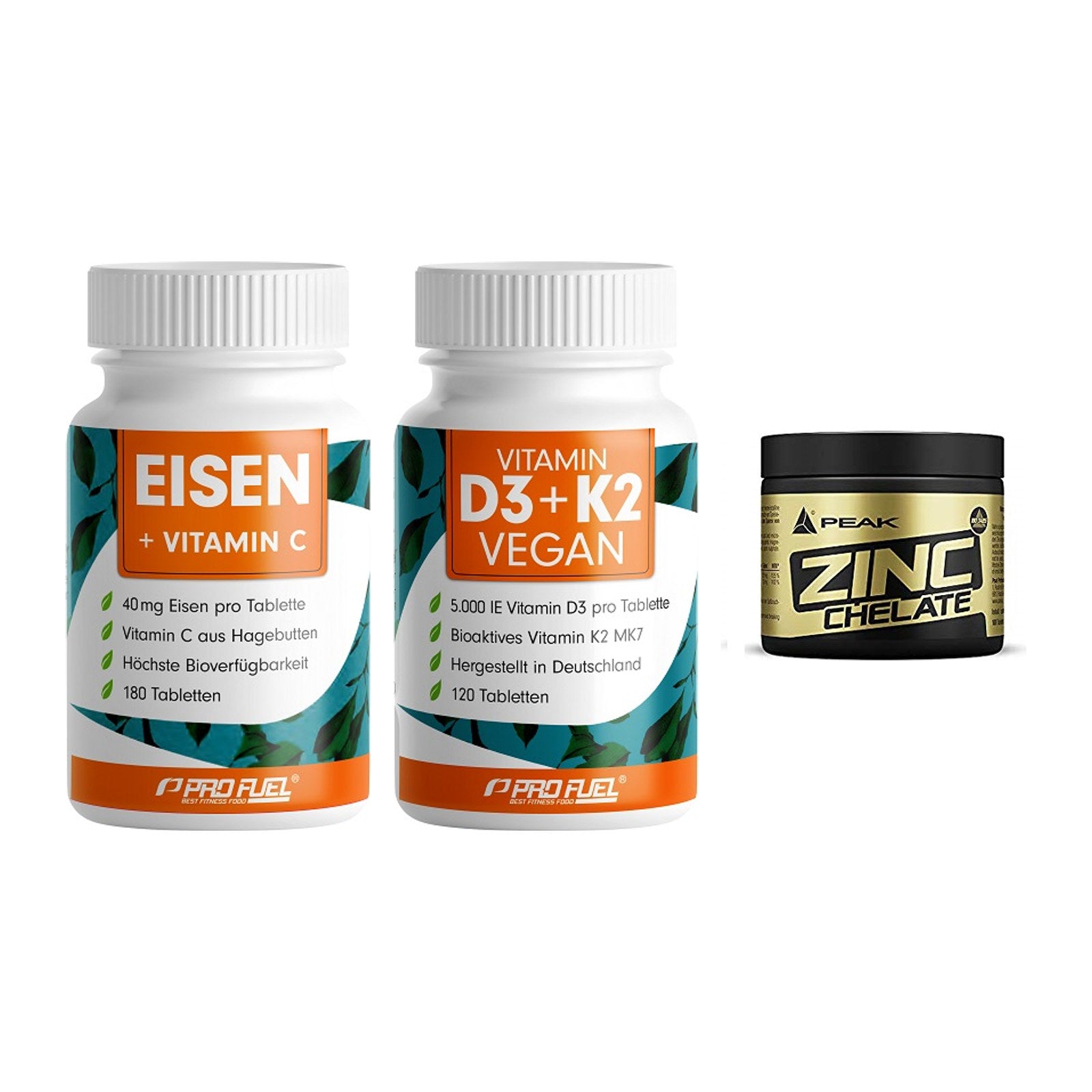 Immun-Set: ProFuel EISEN + ProFuel Vitamin + Peak Zink Chelat – alle enthaltenen Artikel