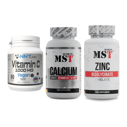 Immun-Set: NNT Vitamin C + MST Calcium + MST Zinc Chelate – alle enthaltenen Artikel