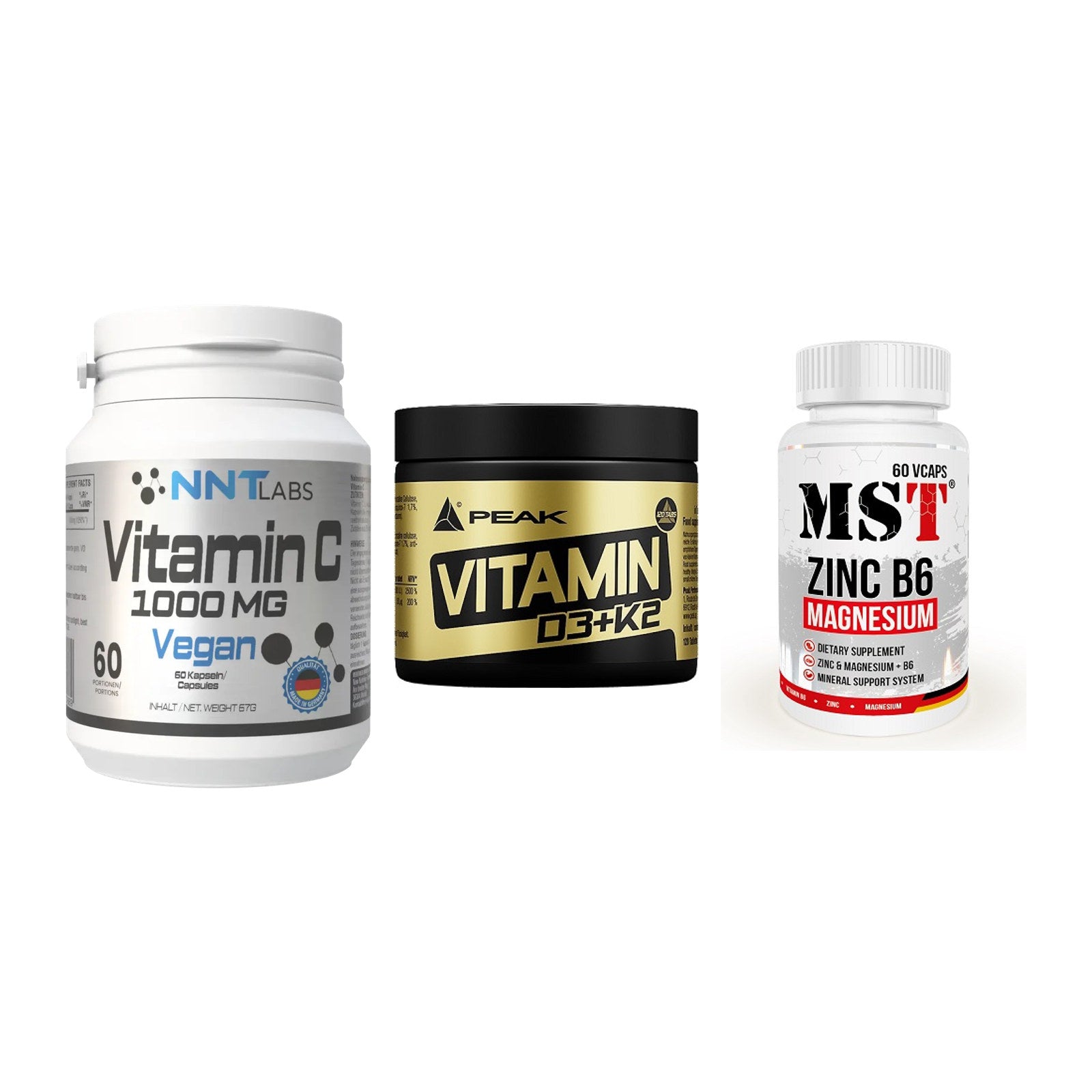 Immun-Set: NNT Vitamin C + Peak Vitamin + MST Zinc – alle enthaltenen Artikel