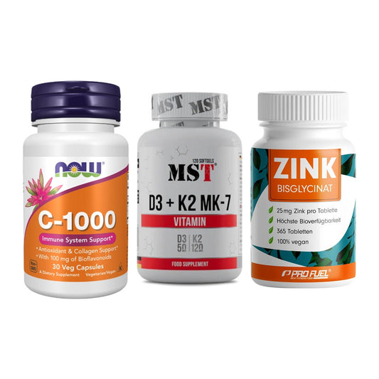 Immun-Set: Now Foods Vitamin + MST Vitamin D3 + ProFuel Zink – alle enthaltenen Artikel