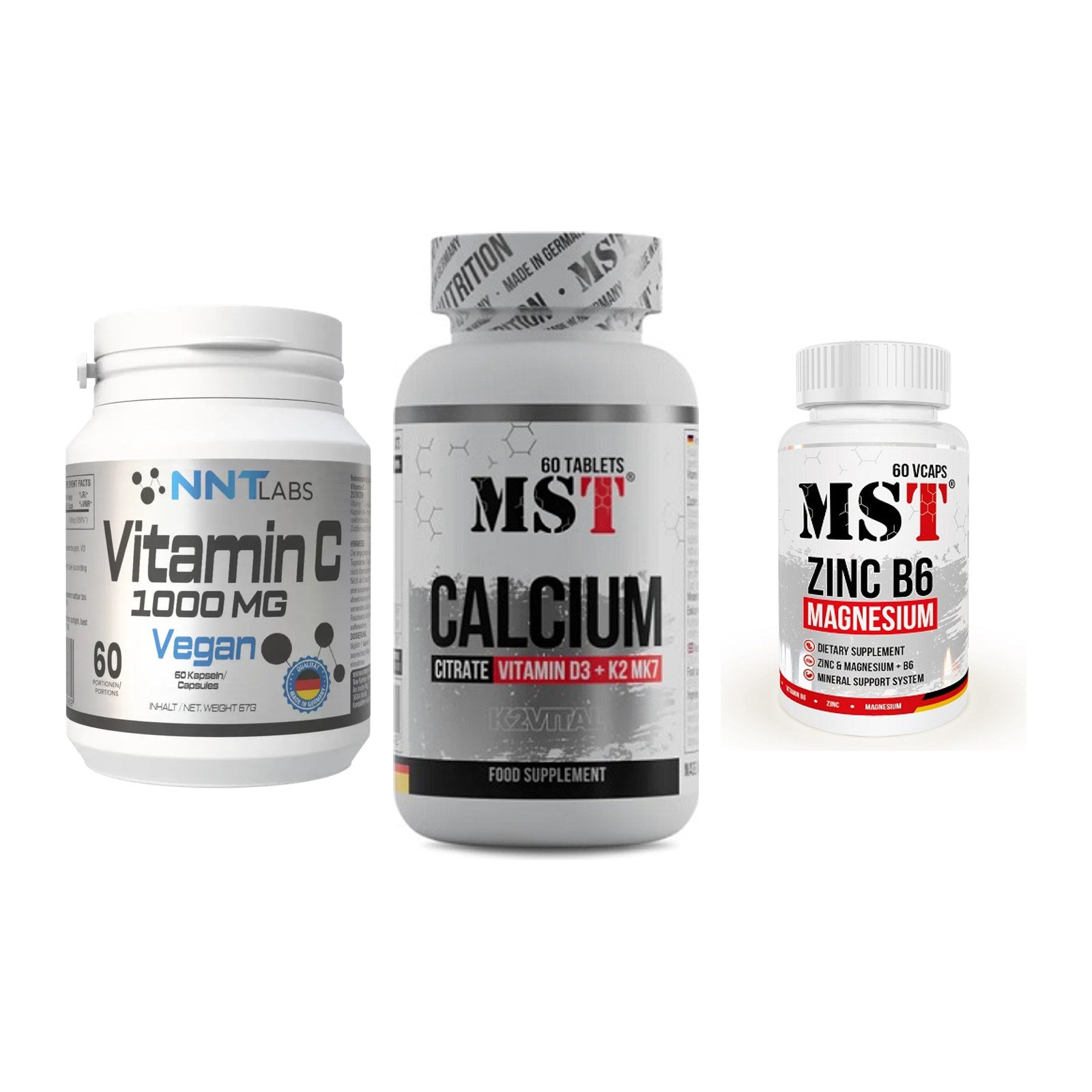 Immun-Set: NNT Vitamin C + MST Calcium + MST Zinc – alle enthaltenen Artikel