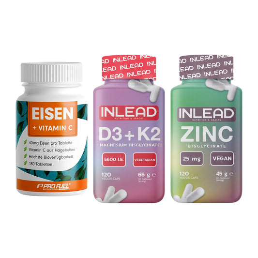 Immun-Set: ProFuel EISEN + INLEAD Vitamin D3 + INLEAD Zink – alle enthaltenen Artikel