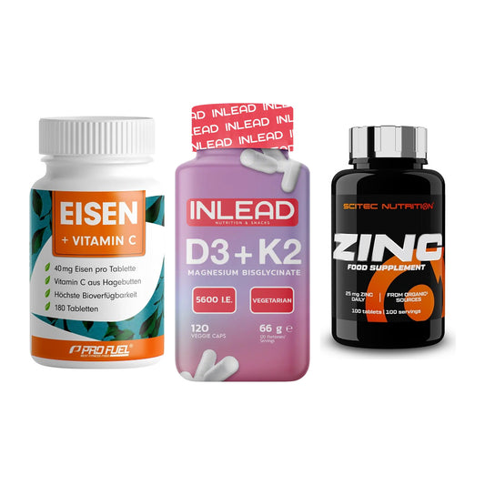 Immun-Set: ProFuel EISEN + INLEAD Vitamin D3 + Scitec Zinc – alle enthaltenen Artikel