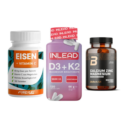 Immun-Set: ProFuel EISEN + INLEAD Vitamin D3 + BioTech Calcium – alle enthaltenen Artikel