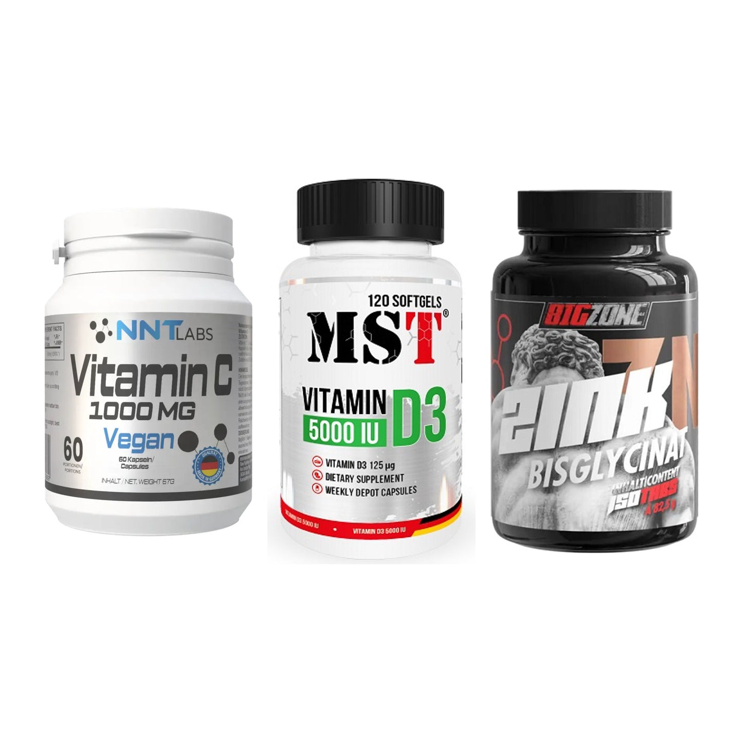 Immun-Set: NNT Vitamin C + MST Vitamin D3 + Big Zone Zink – alle enthaltenen Artikel