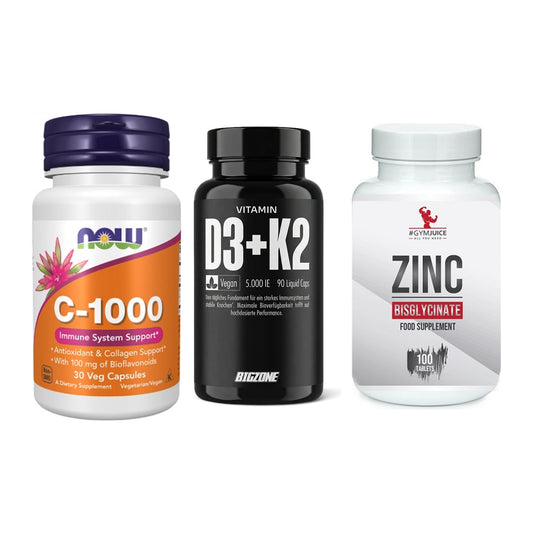 Immun-Set: Now Foods Vitamin + Big Zone Vitamin + #GYMJUICE ZINC – alle enthaltenen Artikel