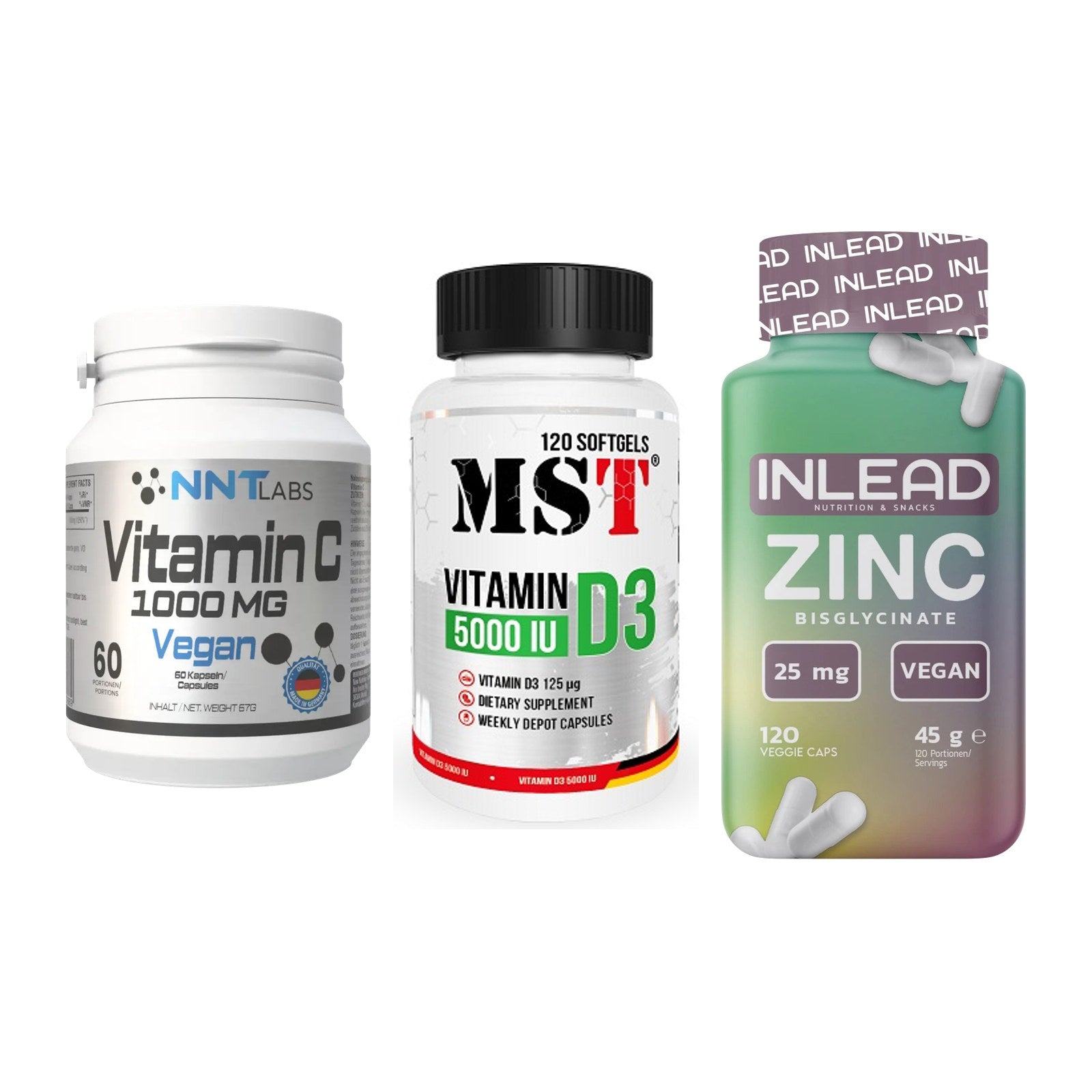 Immun-Set: NNT Vitamin C + MST Vitamin D3 + INLEAD Zink – alle enthaltenen Artikel