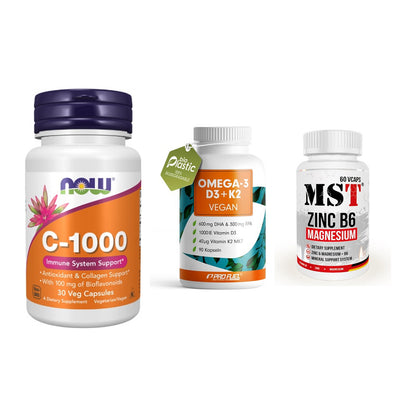 Immun-Set: Now Foods Vitamin + ProFuel Omega 3 + MST Zinc – alle enthaltenen Artikel