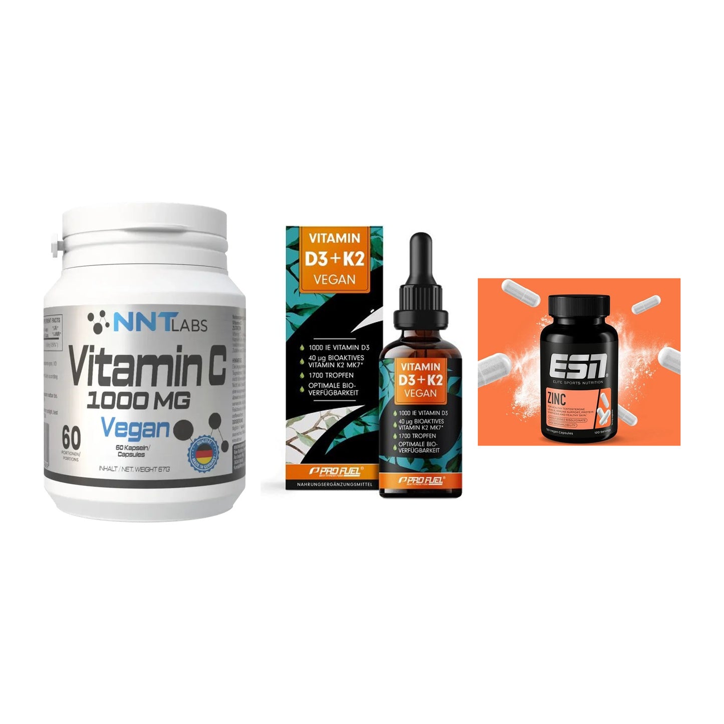 Immun-Set: NNT Vitamin C + ProFuel Vitamin + ESN Zinc – alle enthaltenen Artikel
