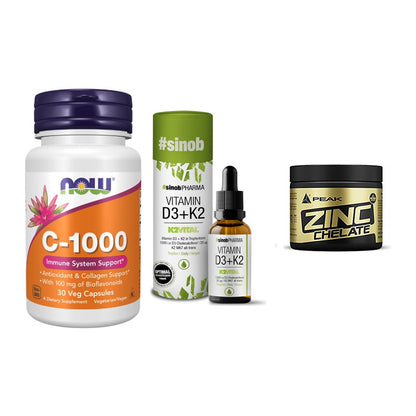 Immun-Set: Now Foods Vitamin + Sinob Vitamin D3 + Peak Zink Chelat – alle enthaltenen Artikel