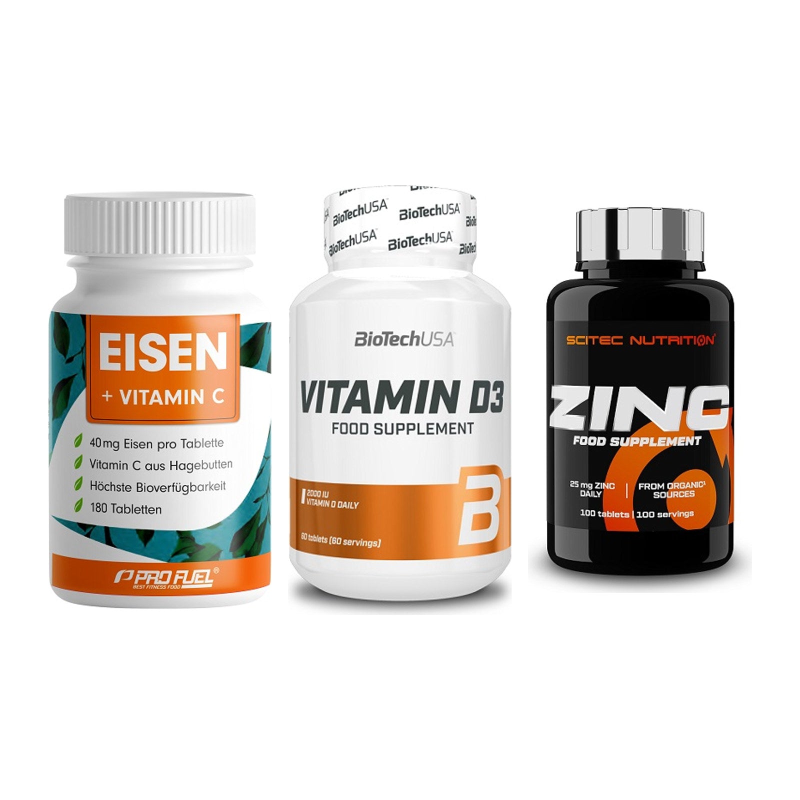 Immun-Set: ProFuel EISEN + BioTech Vitamin + Scitec Zinc – alle enthaltenen Artikel