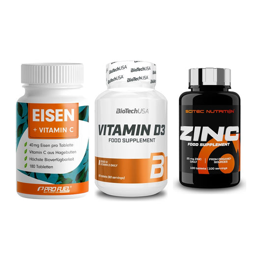 Immun-Set: ProFuel EISEN + BioTech Vitamin + Scitec Zinc – alle enthaltenen Artikel