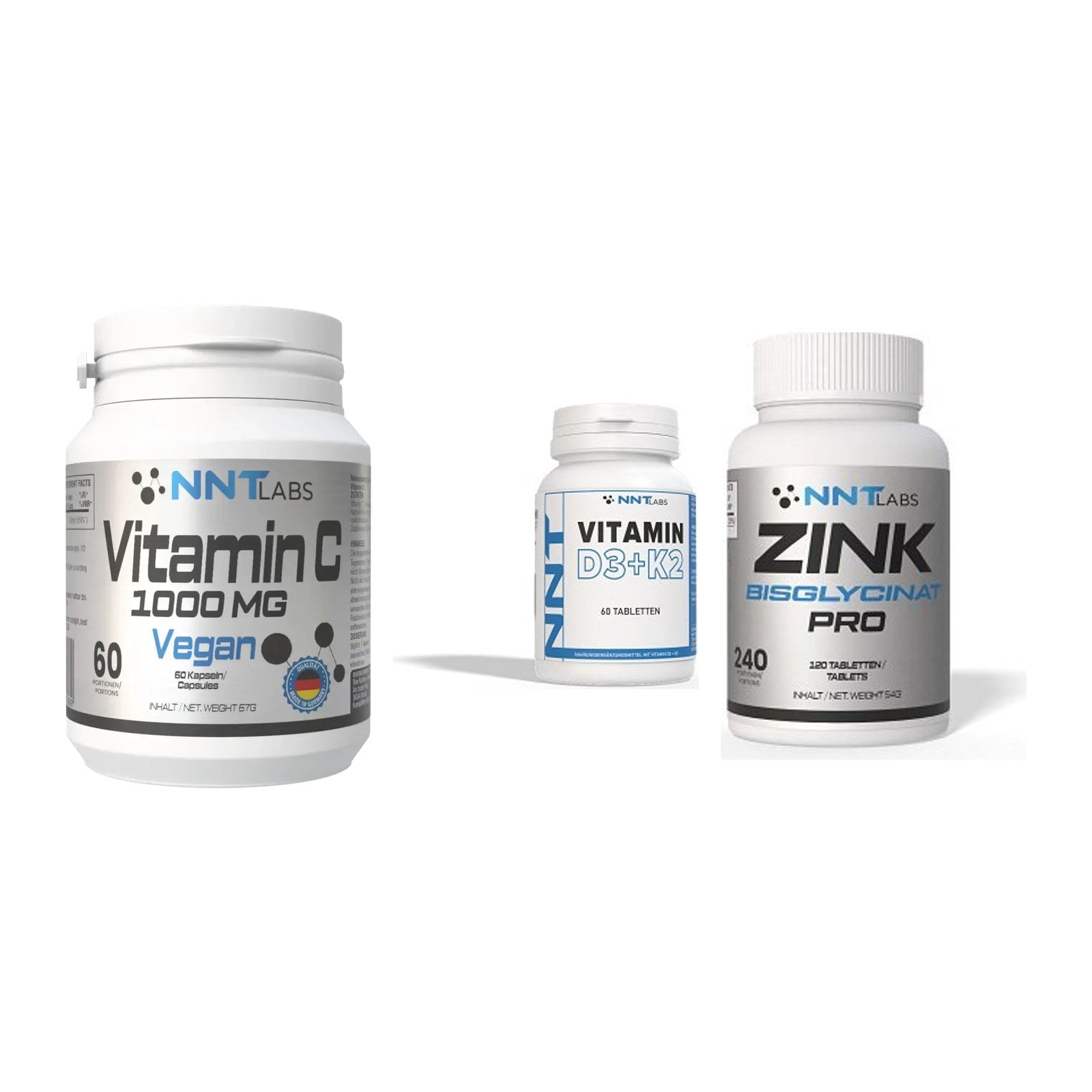 Immun-Set: NNT Vitamin C + NNT Vitamin D3+K2 + NNT Zink 50mg – alle enthaltenen Artikel