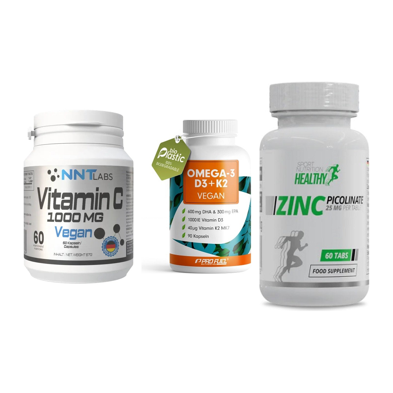 Immun-Set: NNT Vitamin C + ProFuel Omega 3 + MST Healthy Zinc – alle enthaltenen Artikel