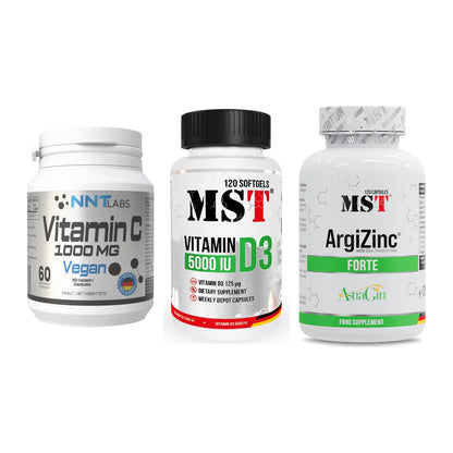 Immun-Set: NNT Vitamin C + MST Vitamin D3 + MST ArgiZinc – alle enthaltenen Artikel