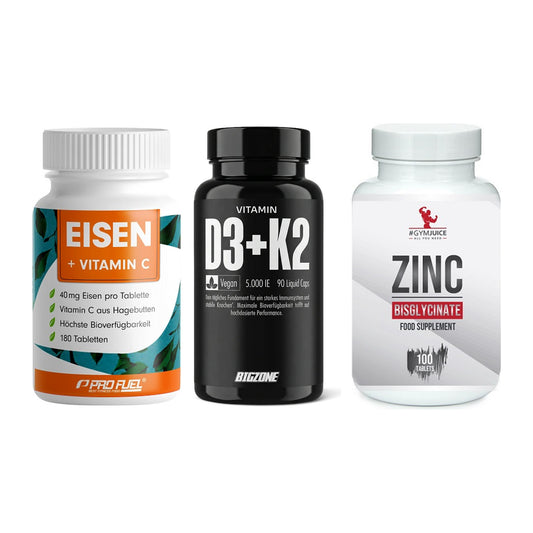 Immun-Set: ProFuel EISEN + Big Zone Vitamin + #GYMJUICE ZINC – alle enthaltenen Artikel