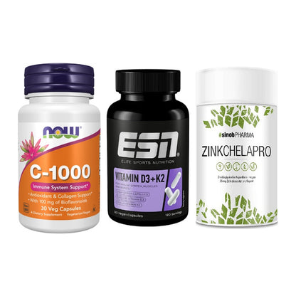 Immun-Set: Now Foods Vitamin + ESN Vitamin D3 + Sinob Zink – alle enthaltenen Artikel