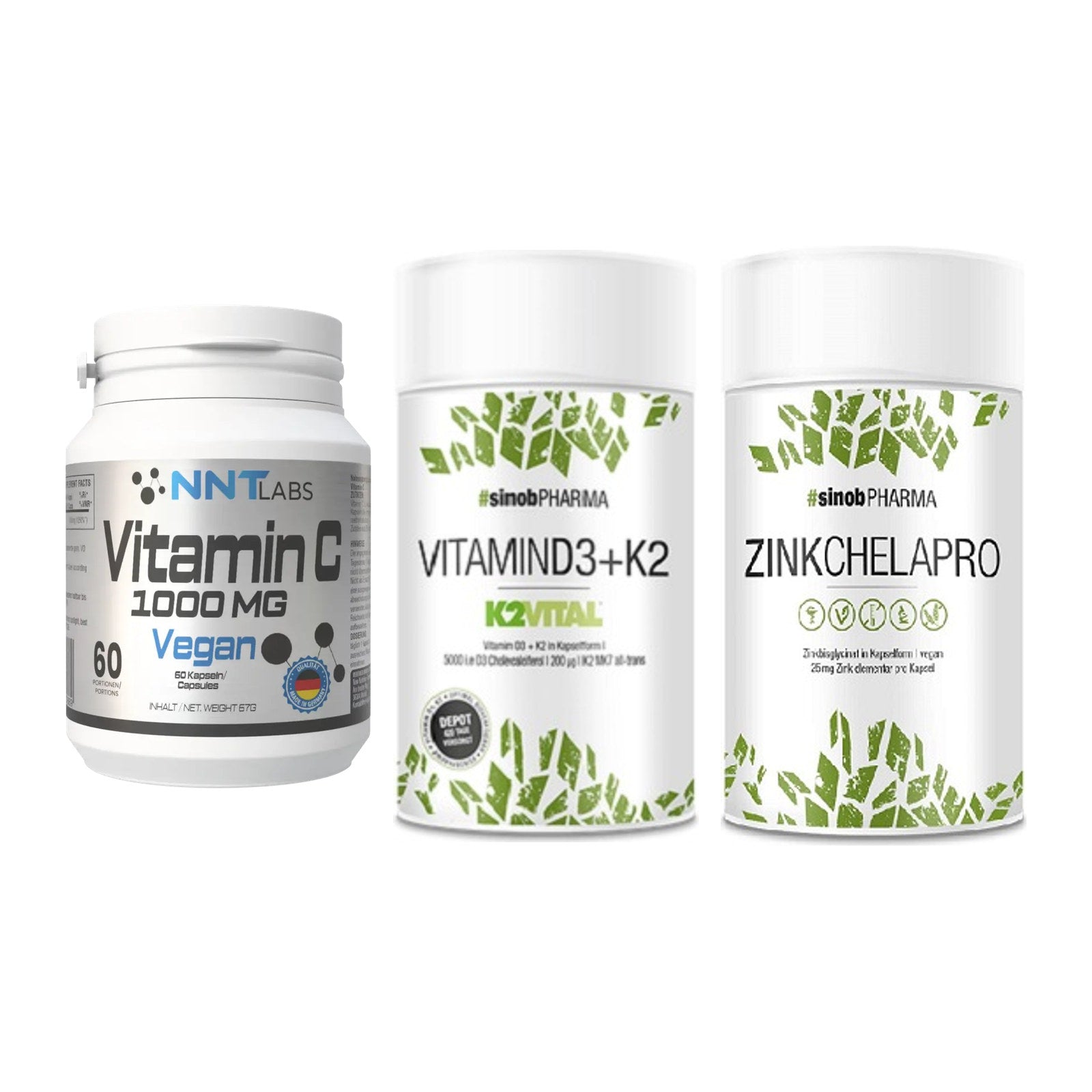 Immun-Set: NNT Vitamin C + Sinob Vitamin D3 + Sinob Zink – alle enthaltenen Artikel