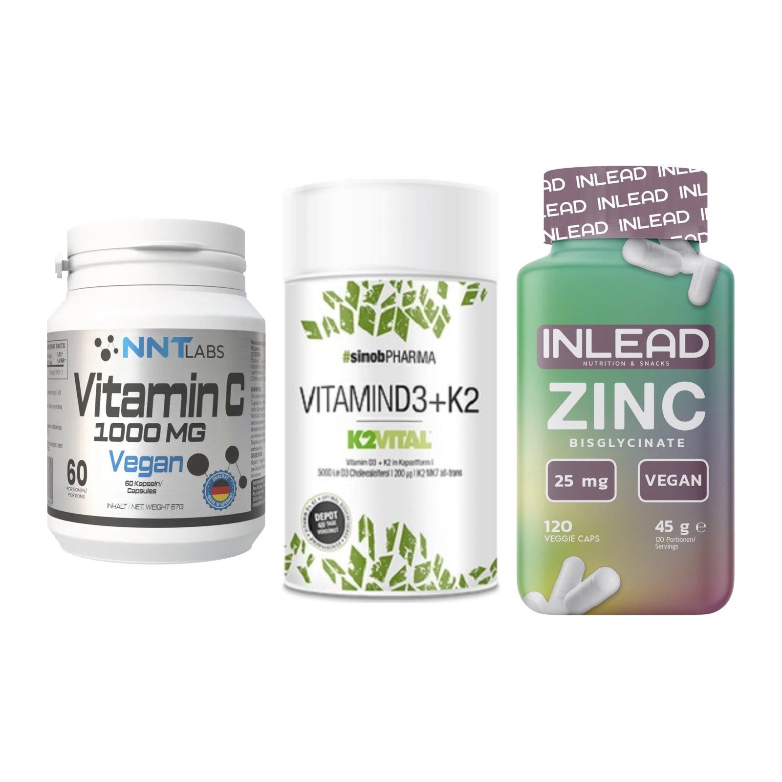 Immun-Set: NNT Vitamin C + Sinob Vitamin D3 + INLEAD Zink – alle enthaltenen Artikel