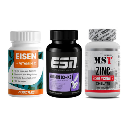 Immun-Set: ProFuel EISEN + ESN Vitamin D3 + MST Zinc Chelate – alle enthaltenen Artikel