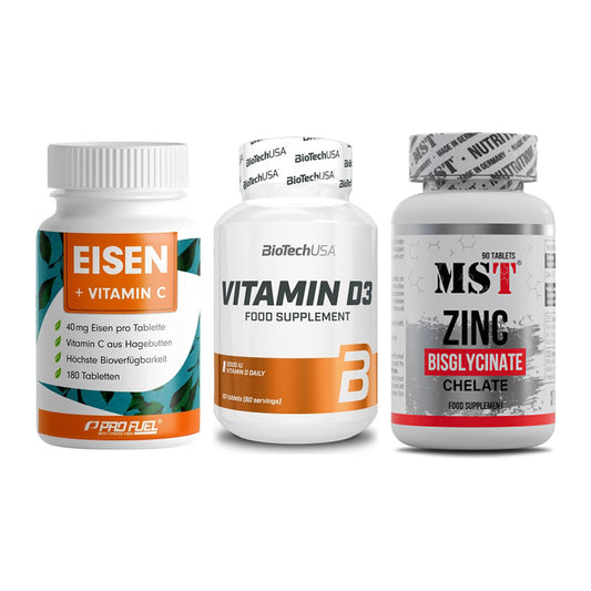 Immun-Set: ProFuel EISEN + BioTech Vitamin + MST Zinc Chelate – alle enthaltenen Artikel