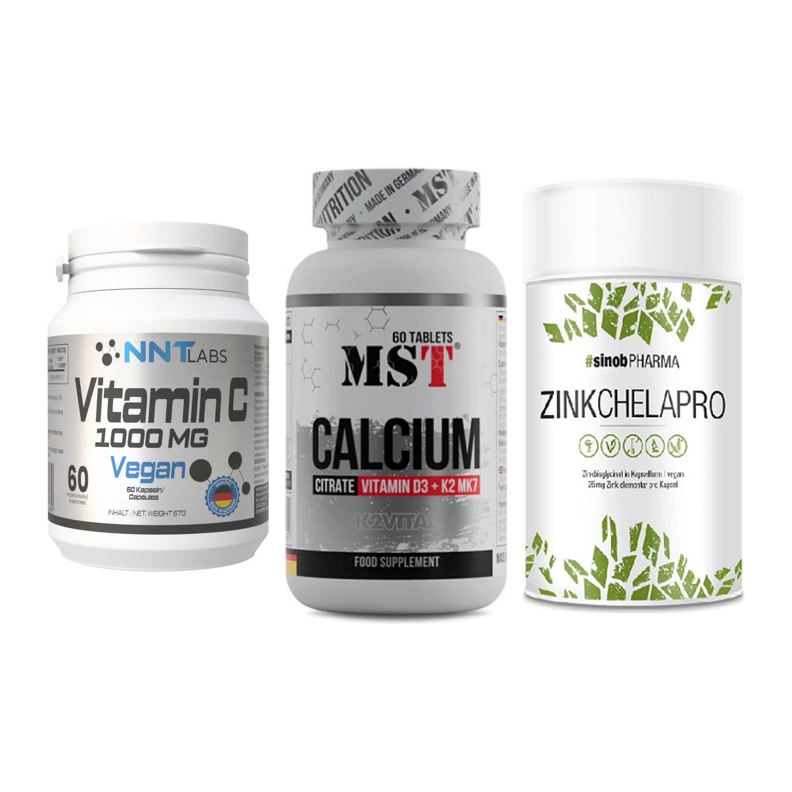 Immun-Set: NNT Vitamin C + MST Calcium + Sinob Zink – alle enthaltenen Artikel