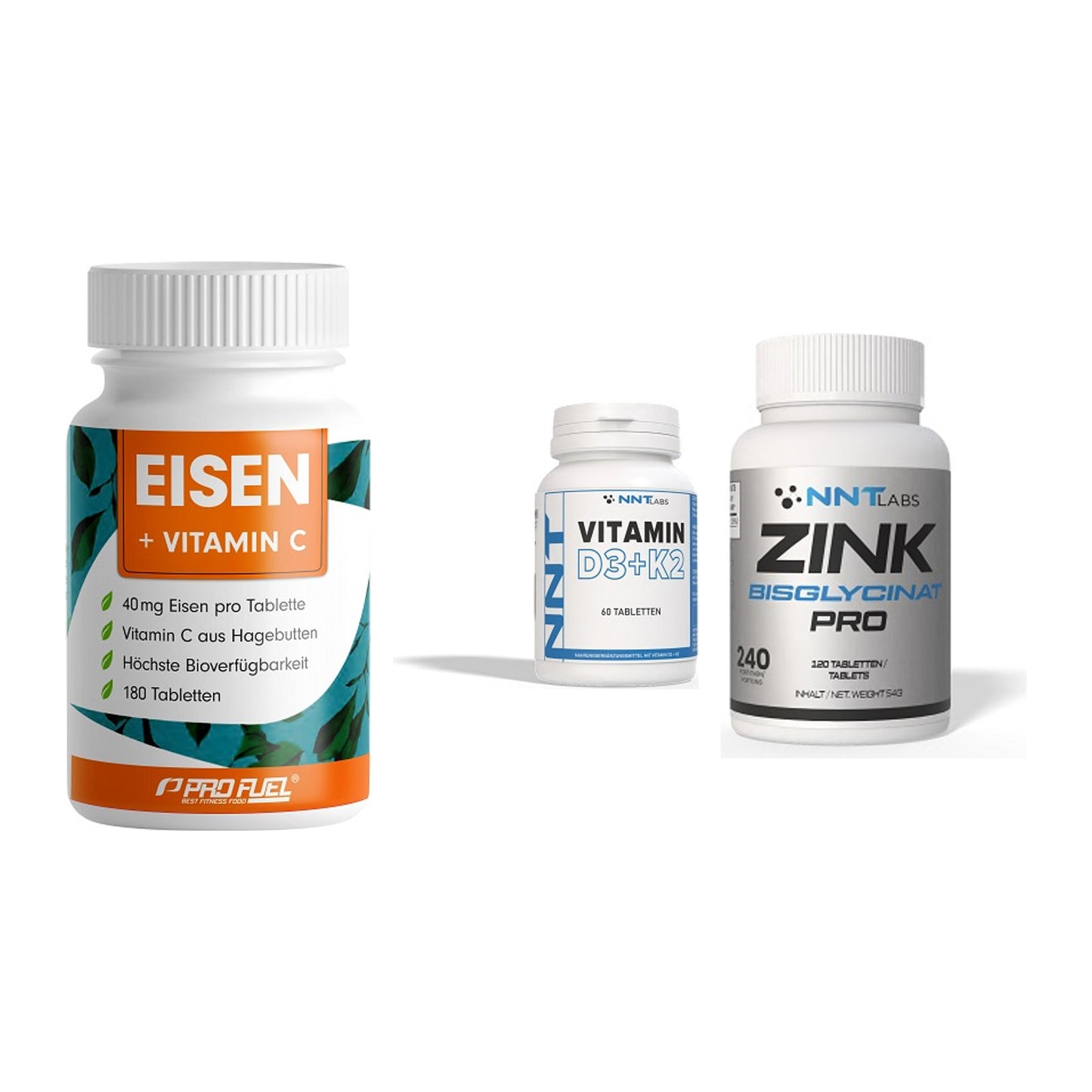 Immun-Set: ProFuel EISEN + NNT Vitamin D3+K2 + NNT Zink 50mg – alle enthaltenen Artikel