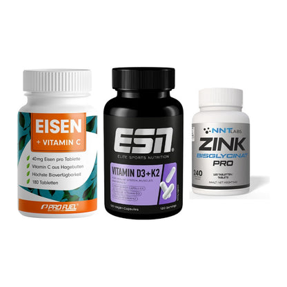 Immun-Set: ProFuel EISEN + ESN Vitamin D3 + NNT Zink 50mg – alle enthaltenen Artikel