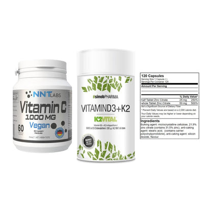Immun-Set: NNT Vitamin C + Sinob Vitamin D3 + GN Zinc Citrate – alle enthaltenen Artikel