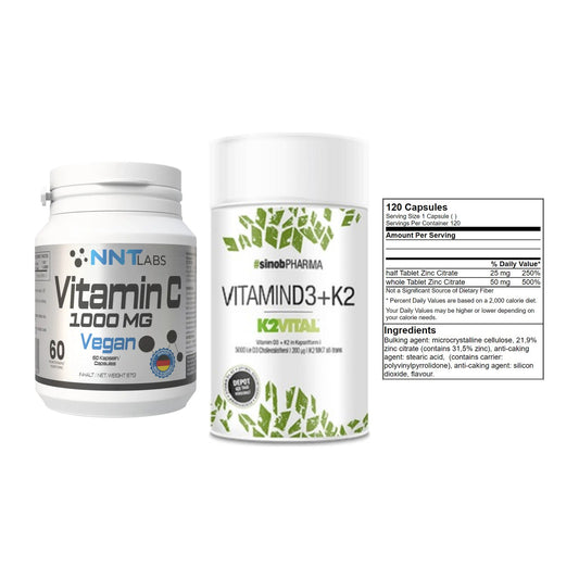 Immun-Set: NNT Vitamin C + Sinob Vitamin D3 + GN Zinc Citrate – alle enthaltenen Artikel