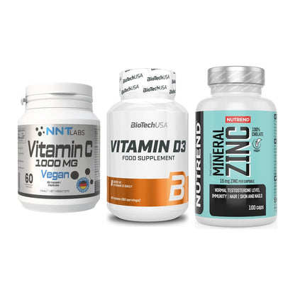 Immun-Set: NNT Vitamin C + BioTech Vitamin + Nutrend Zinc – alle enthaltenen Artikel