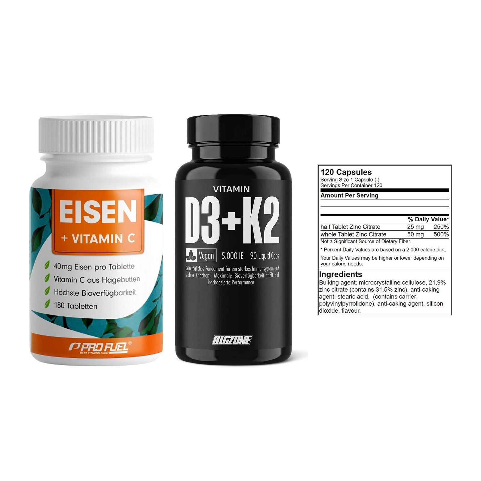 Immun-Set: ProFuel EISEN + Big Zone Vitamin + GN Zinc Citrate – alle enthaltenen Artikel
