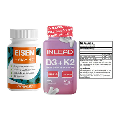 Immun-Set: ProFuel EISEN + INLEAD Vitamin D3 + GN Zinc Citrate – alle enthaltenen Artikel