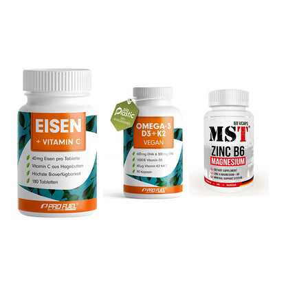 Immun-Set: ProFuel EISEN + ProFuel Omega 3 + MST Zinc – alle enthaltenen Artikel