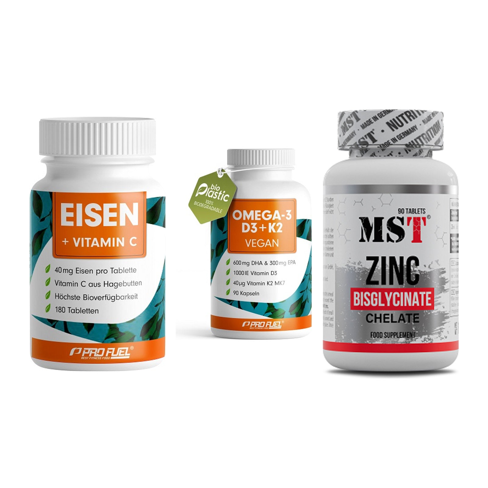 Immun-Set: ProFuel EISEN + ProFuel Omega 3 + MST Zinc Chelate – alle enthaltenen Artikel