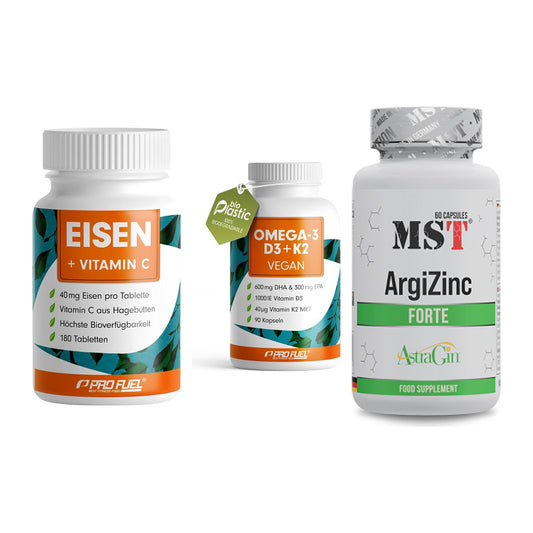 Immun-Set: ProFuel EISEN + ProFuel Omega 3 + MST ArgiZinc – alle enthaltenen Artikel