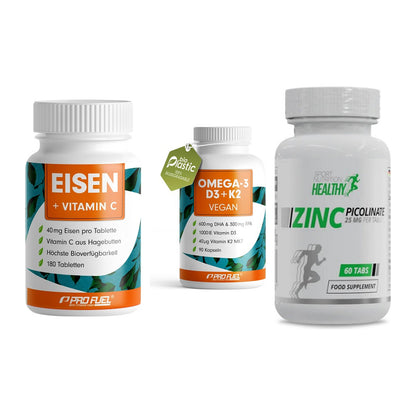 Immun-Set: ProFuel EISEN + ProFuel Omega 3 + MST Healthy Zinc – alle enthaltenen Artikel