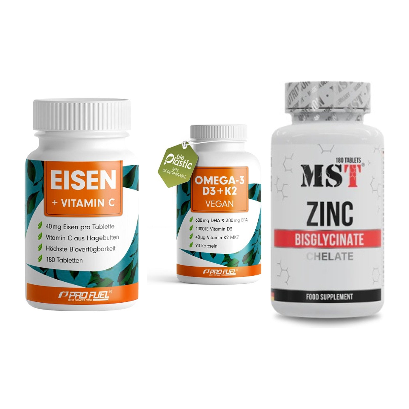 Immun-Set: ProFuel EISEN + ProFuel Omega 3 + MST Zinc Chelate – alle enthaltenen Artikel