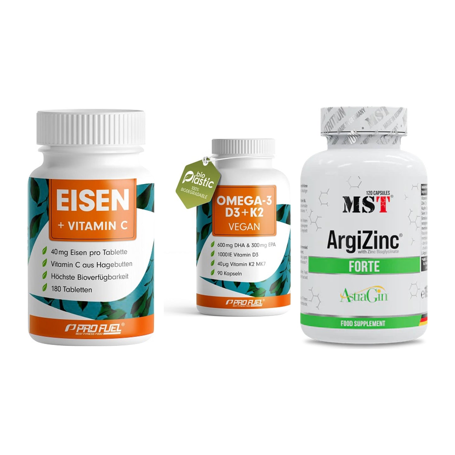 Immun-Set: ProFuel EISEN + ProFuel Omega 3 + MST ArgiZinc – alle enthaltenen Artikel